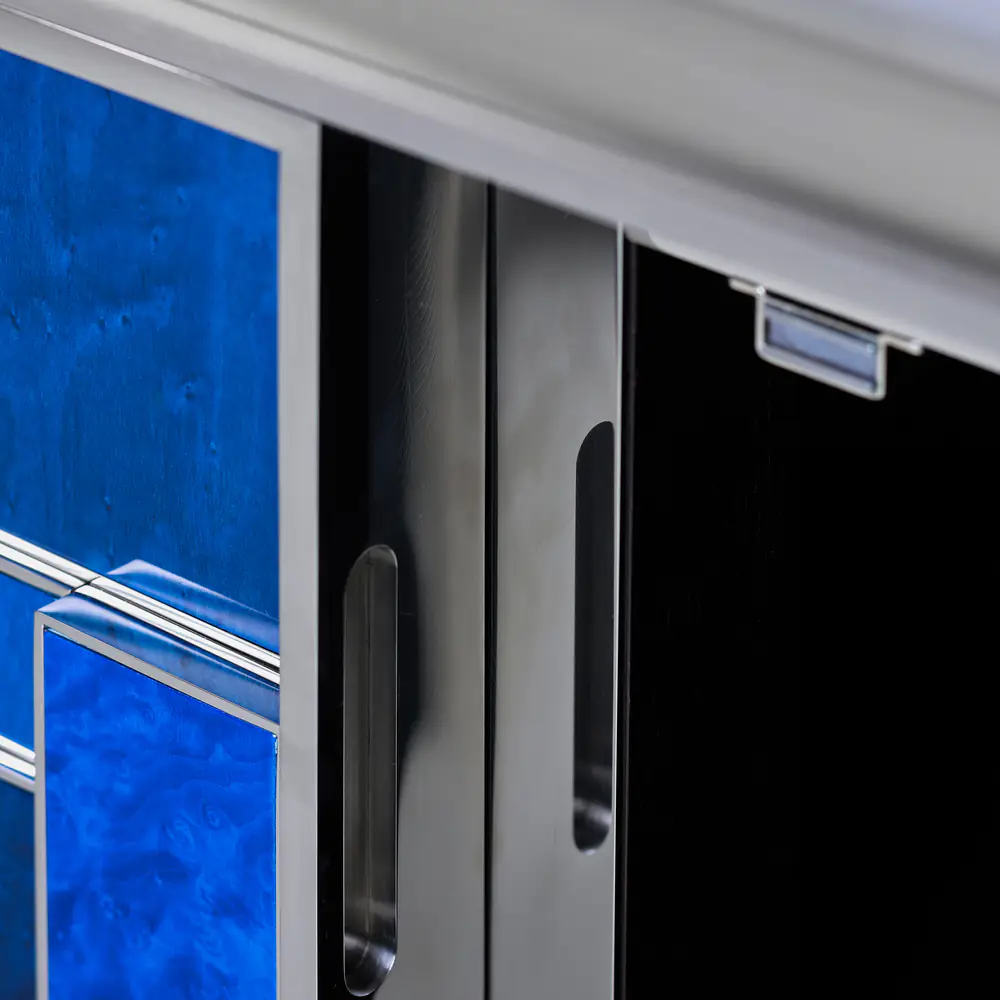 Crystal Blue Ceramic Cube Sideboard