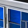 Crystal Blue Ceramic Cube Sideboard