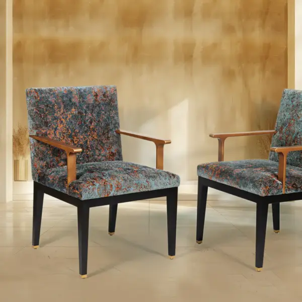 Aurora Speckle Upholstered Arm Dining Chair