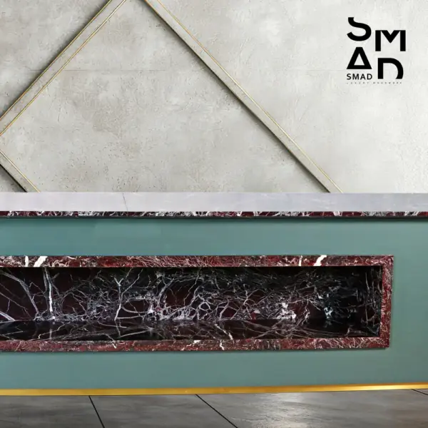 Sage Green Marble-Front Bar Counter