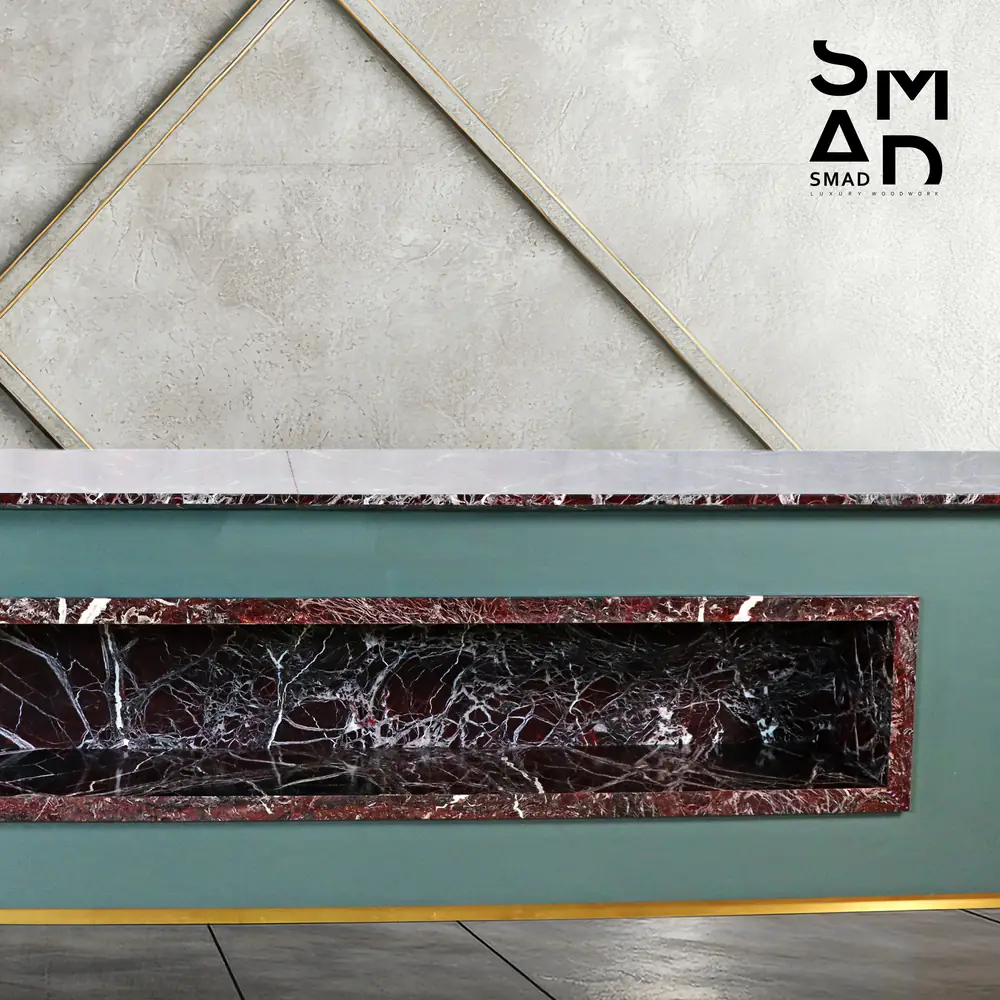 Sage Green Marble-Front Bar Counter