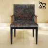 Vesper Brass-Arm Textured Upholstered Chair