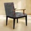 Vesper Brass-Arm Textured Upholstered Chair