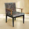 Vesper Brass-Arm Textured Upholstered Chair