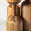 Round Solid Wood Pedestal Dining Table with Sculpted Base