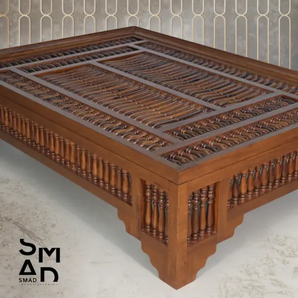Heritage Spindle-Lattice Solid Wood Coffee Table