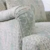 Sage Geometric Upholstered Armchair with Brass-Caster Legs