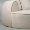 Luna Curved Bouclé 2-Chaise Sofa in Cream
