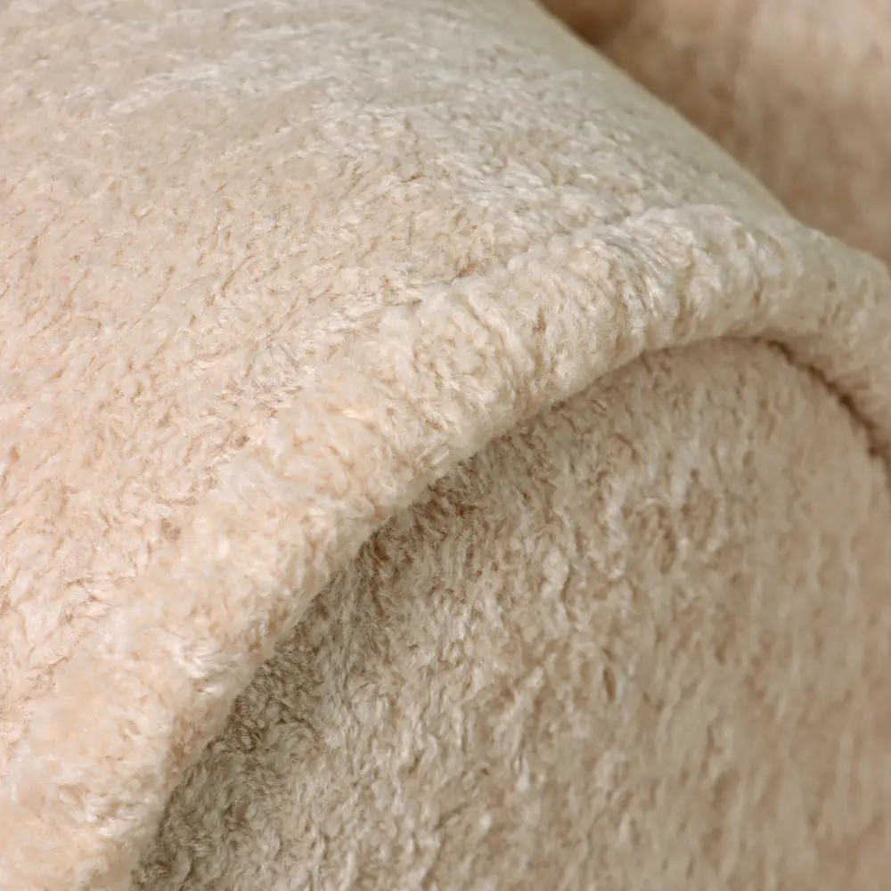 Luna Curved Bouclé 2-Chaise Sofa in Cream