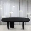 Noir Arc Pedestal Oval Dining Table