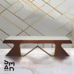 Aurelian Marble-Top Geometric Coffee Table