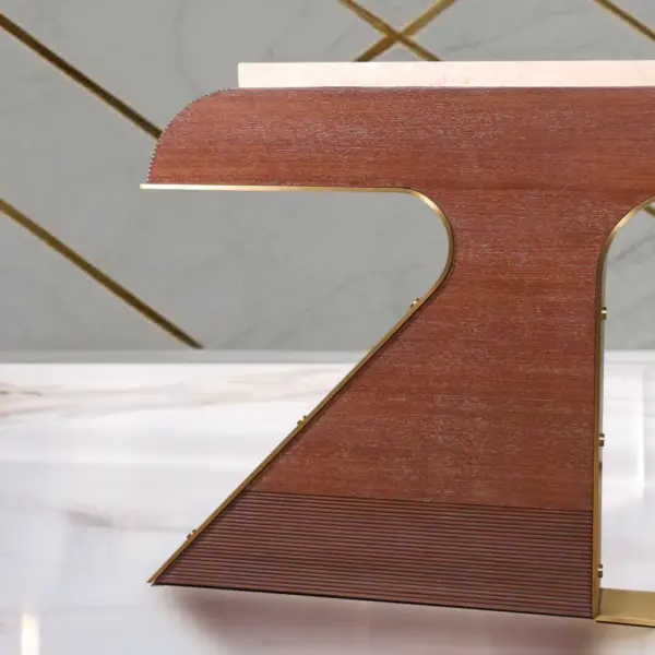 Aurelian Marble-Top Geometric Coffee Table