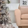Aria Rounded-Arm Sofa in Sand Beige