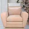 Aria Rounded-Arm Sofa in Sand Beige