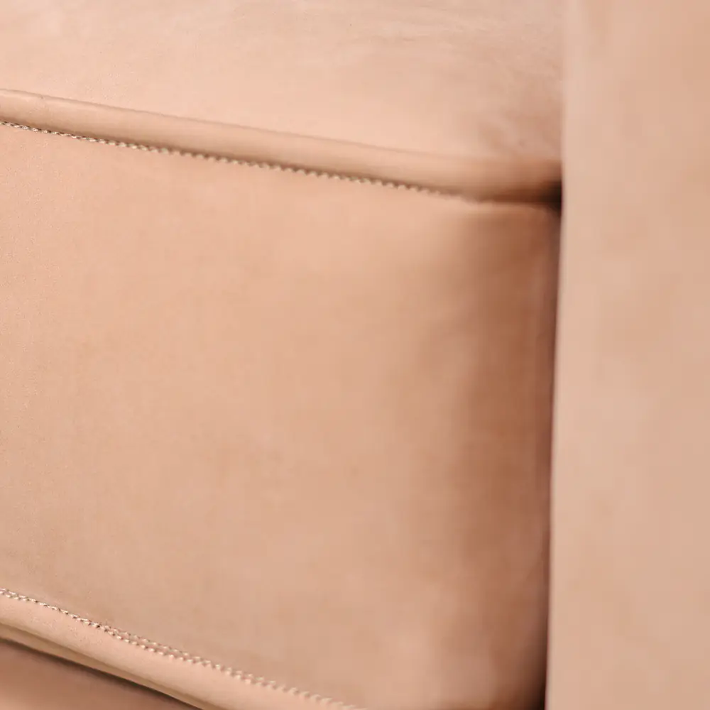 Aria Rounded-Arm Sofa in Sand Beige