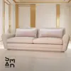 Neutral Beige Rolled-Arm Sofa