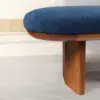 Arlo Oval Upholstered Bench with Walnut Base