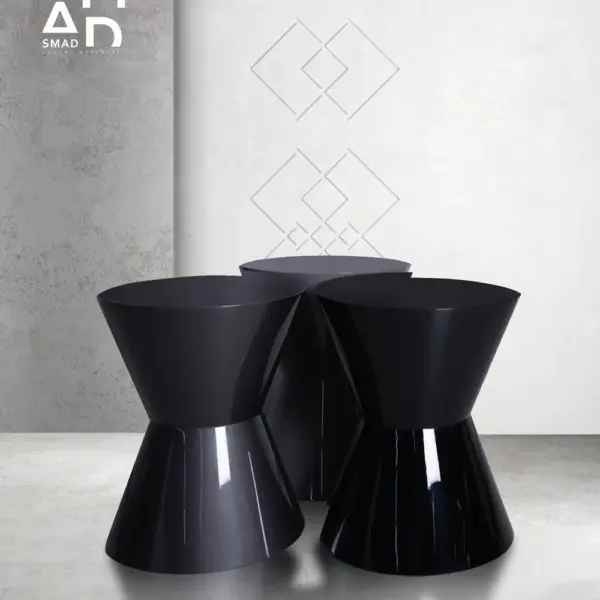 Apex Hourglass Side Table – Gloss Black