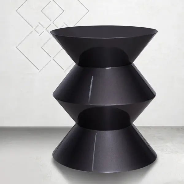Apex Hourglass Side Table – Gloss Black