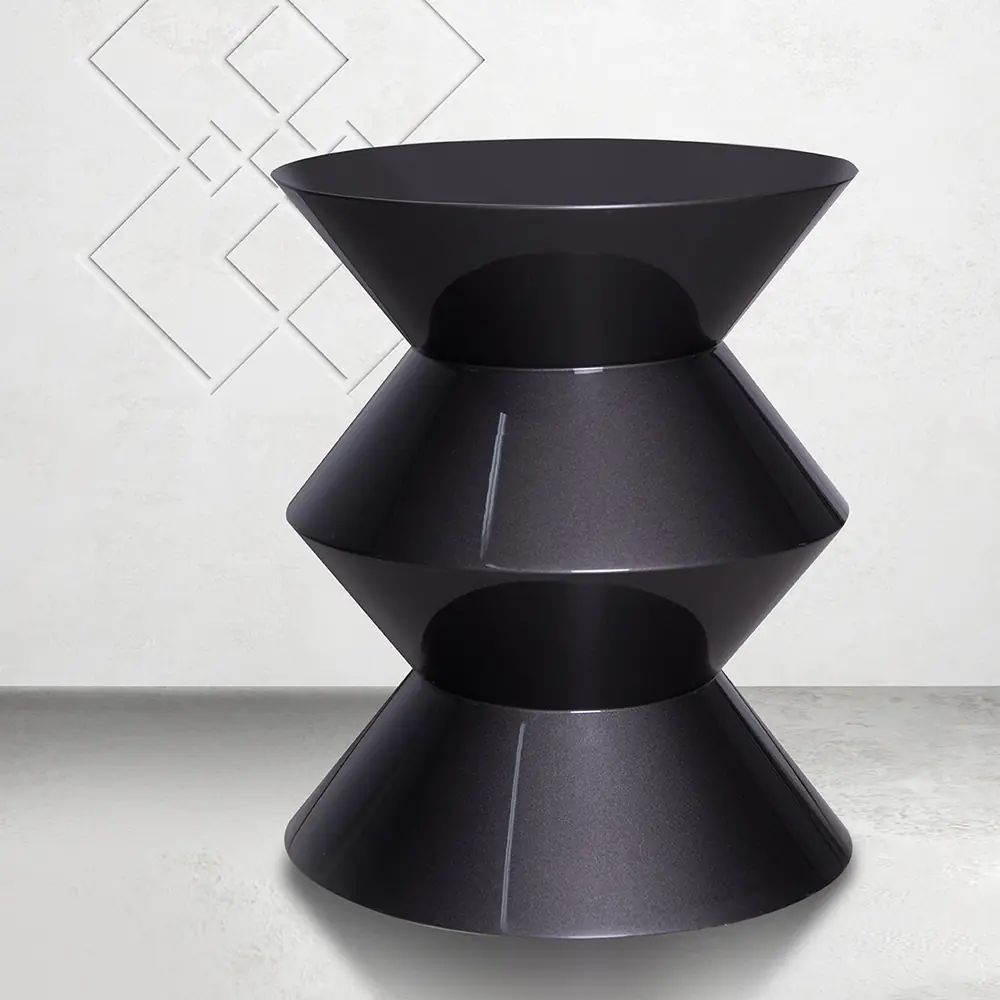 Apex Hourglass Side Table – Gloss Black