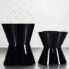 Apex Hourglass Side Table – Gloss Black