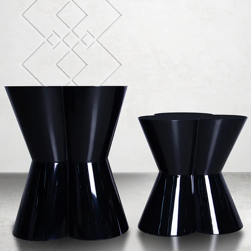 Apex Hourglass Side Table – Gloss Black