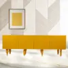 Mustard Yellow Turned-Leg Sideboard