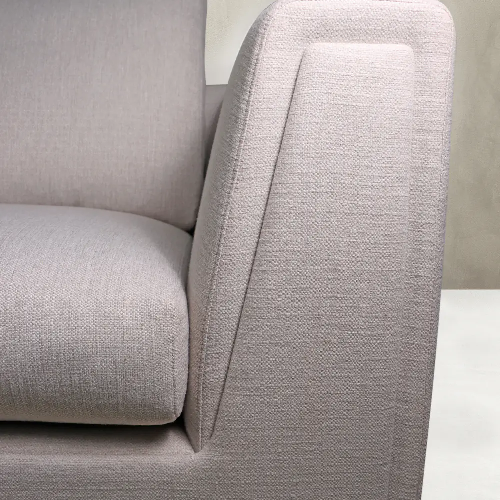 Solaire Track-Arm Sofa in Ivory with Metal Plinth Base