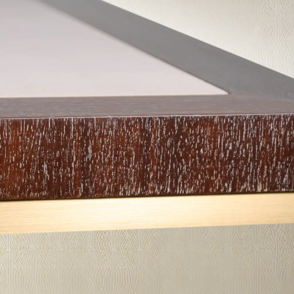Aurelia Square Pedestal Dining Table with Brass Trim