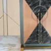 Artemis Art Deco Bar Cabinet in Sage, Marble & Copper