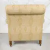 Honey Ikat Rolled‑Arm Lounge Chair with Brass Casters
