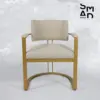 Aria Arc-Base Upholstered Armchair in Gold