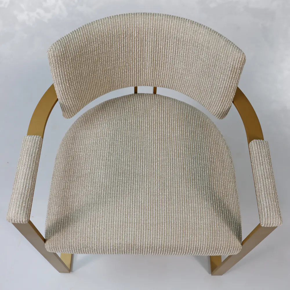 Aria Arc-Base Upholstered Armchair in Gold