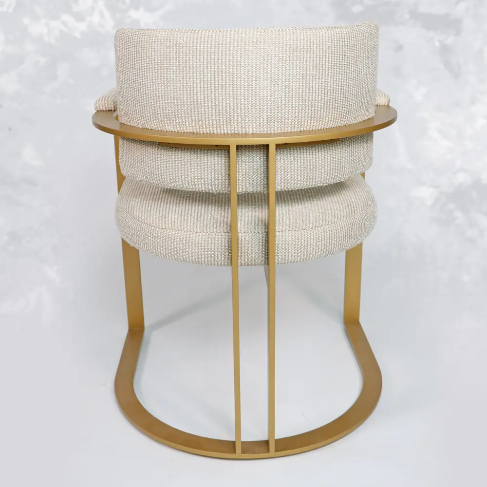 Aria Arc-Base Upholstered Armchair in Gold