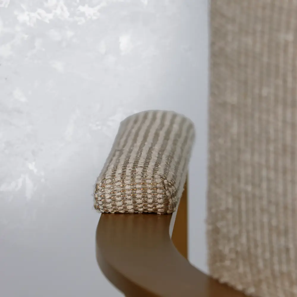 Aria Arc-Base Upholstered Armchair in Gold