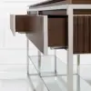 Luxe Marble-Top Console with Fluted Walnut Drawers