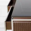 Luxe Marble-Top Console with Fluted Walnut Drawers