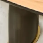 Sable Oak & Brass Pedestal Dining Table