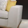 Luxe Cream 3-Seater Sofa with Gold Plinth Base