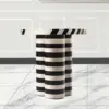 Monochrome Stripes Round Side Table