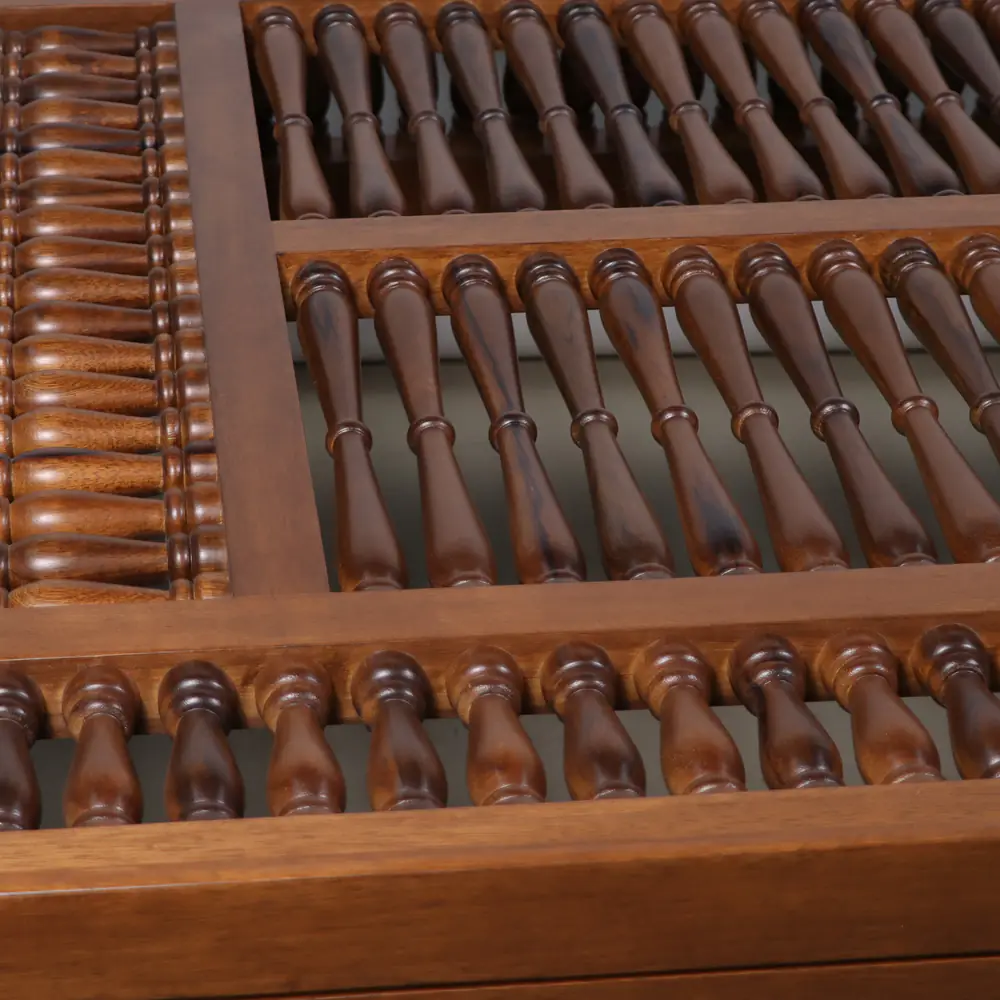 Walnut-Finish Turned-Spindle Wine Rack