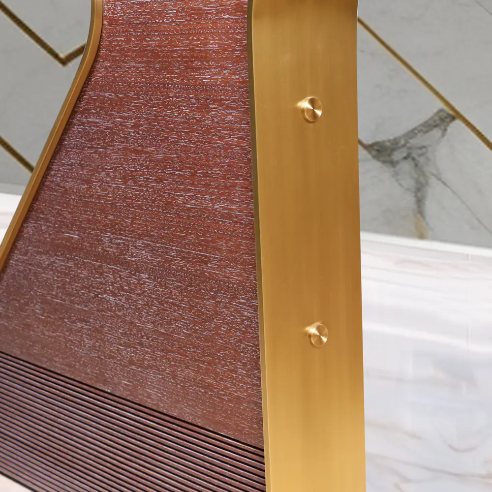 Aurelia Brass & Walnut Inset Sculptural Base Table