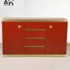Verona Red Lacquer Sideboard with Gold Accents