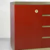 Verona Red Lacquer Sideboard with Gold Accents