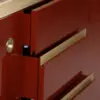 Verona Red Lacquer Sideboard with Gold Accents