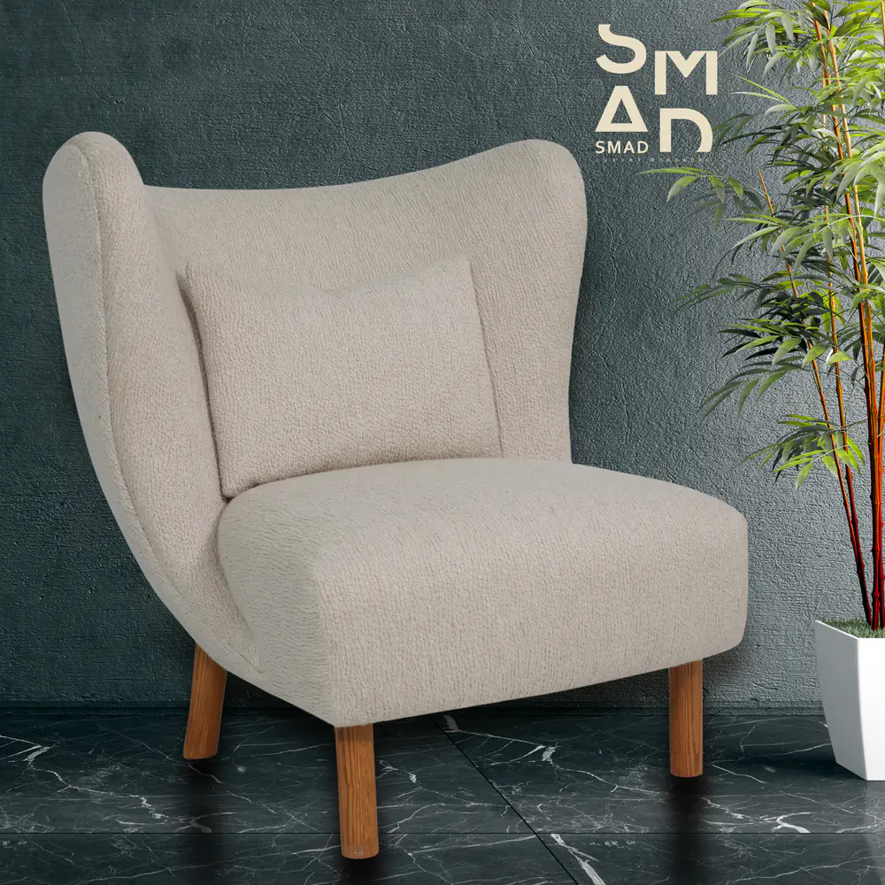Cocoon Curved Bouclé Accent Chair – Oyster