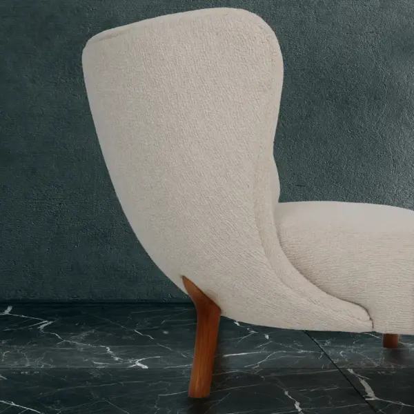 Cocoon Curved Bouclé Accent Chair – Oyster