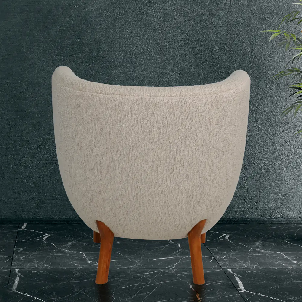 Cocoon Curved Bouclé Accent Chair – Oyster