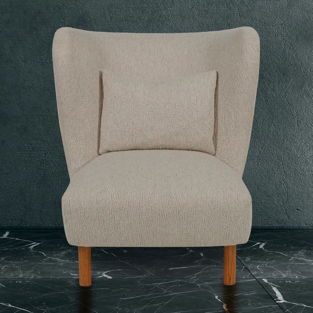 Cocoon Curved Bouclé Accent Chair – Oyster