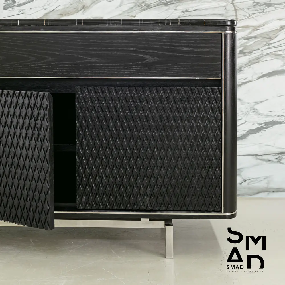 Vesper Diamond Sideboard with Stone Top